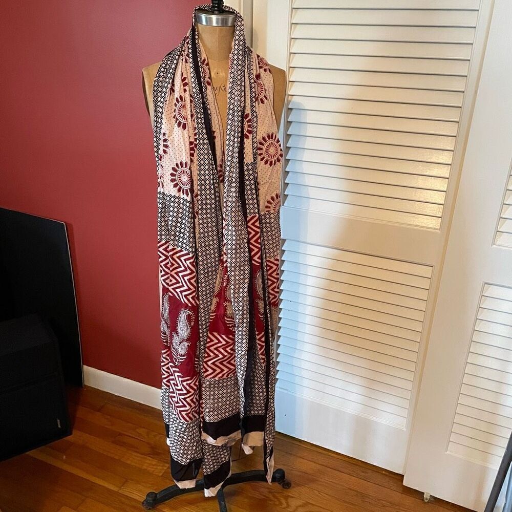 COMMUNITIE | big blanket luxury multicolor patterns scarf wrap - Picture 4 of 9